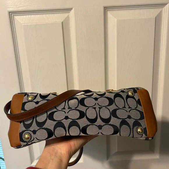 Coach Patchwork Tote Bag - Blue and Brown - Picture 4 of 7